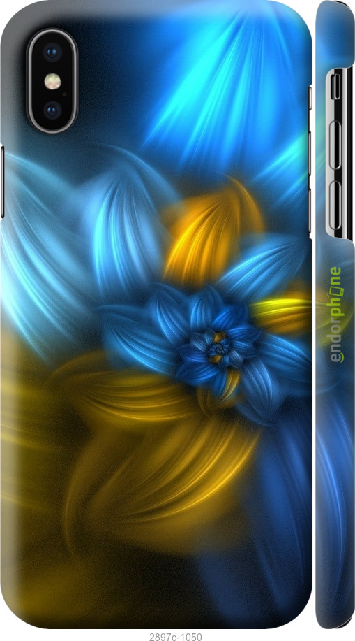 

3D пластиковий матовий чохол "Візерунок 46" для iPhone XS, Синій