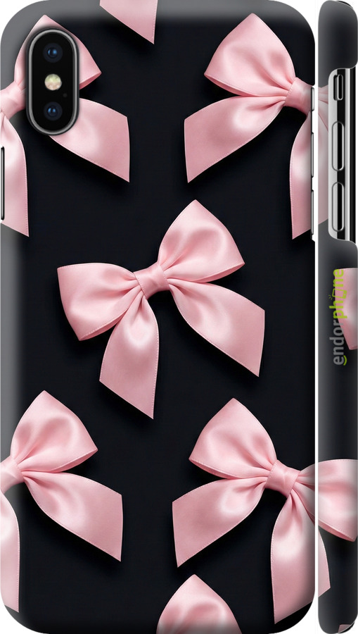 3D пластиковый матовый чехол Coquette Ribbons Dark Coquette для Apple iPhone X - 6767m-1050 изображение 