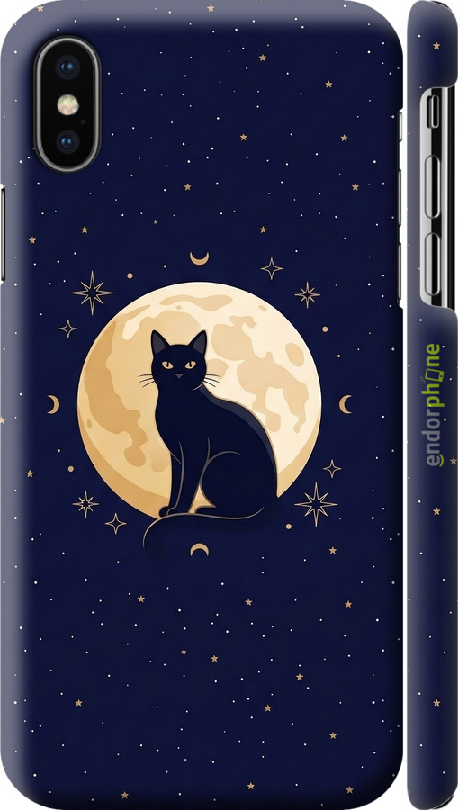 3D пластиковый глянцевый чехол Cute Cat Celestial/Witchy для Apple iPhone X - 6787c-1050 изображение 