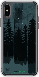 Чехол Bumper чехол Лиса и ночной лес для Apple iPhone XS - 6481pc-1583 изображение 