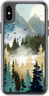 Чехол Bumper чехол С изображением лесного пейзажа для Apple iPhone X - 6548pc-1050 изображение 
