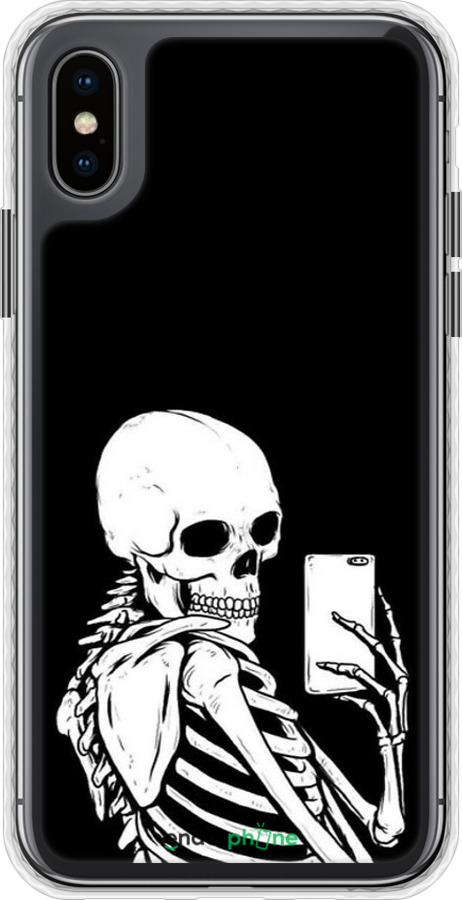 Чехол Bumper чехол Скелет делает Selfie для Apple iPhone X - 6535pc-1050 изображение 