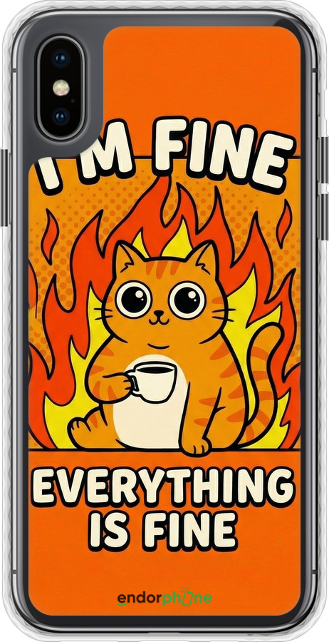 Чохол Bumper чехол Funny Cat для Apple iPhone X - 6786pc-1050 изображение 