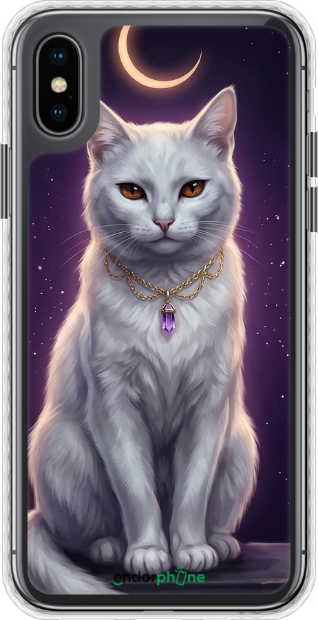 Чохол Bumper чехол Mystic White Cat Gothic Dark Purple Gold для Apple iPhone X - 6805pc-1050 изображение 