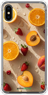 Силіконовий протиударний с посиленими кутами чехол Фрукти 3 для Apple iPhone X - 6703sp-1050 изображение 