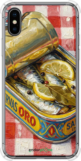 Силикон с усиленными углами чехол Vintage Sardine Tin Phone для Apple iPhone X - 6772sp-1050 изображение 