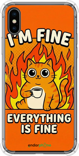 Силикон с усиленными углами чехол Funny Cat для Apple iPhone X - 6786sp-1050 изображение 