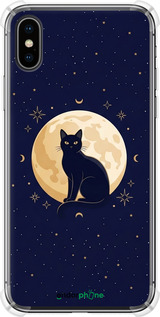 Силикон с усиленными углами чехол Cute Cat Celestial/Witchy для Apple iPhone XS - 6787sp-1583 изображение 