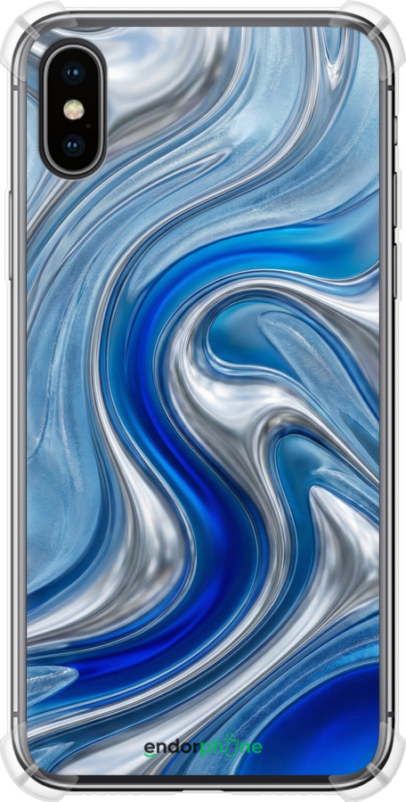 Силіконовий протиударний с посиленими кутами чехол Liquid Chrome для Apple iPhone X - 6781sp-1050 изображение 