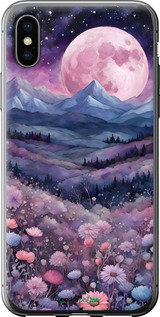 2D пластиковый чехол Ночь луна арт для Apple iPhone XS - 6319t-1583 изображение 