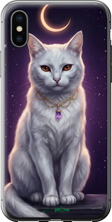2D пластиковий чехол Mystic White Cat Gothic Dark Purple Gold для Apple iPhone XS - 6805t-1583 изображение 