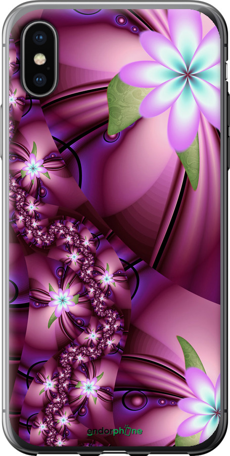 

2D пластиковий чохол "Квіткова мозаїка" для iPhone XS, Рожевий