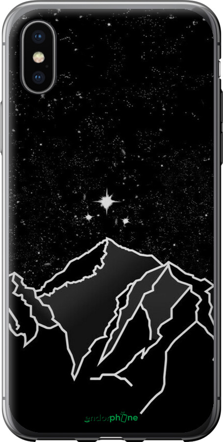2D пластиковий чехол Мінімалістичний гірський краєвид для Apple iPhone XS - 6438t-1583 изображение 