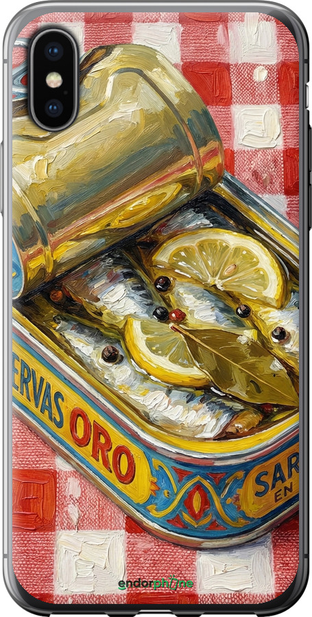Силиконовый чехол Vintage Sardine Tin Phone для Apple iPhone X - 6772u-1050 изображение 
