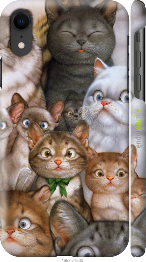 

3D пластиковий матовий чохол "Коти" для iPhone XR