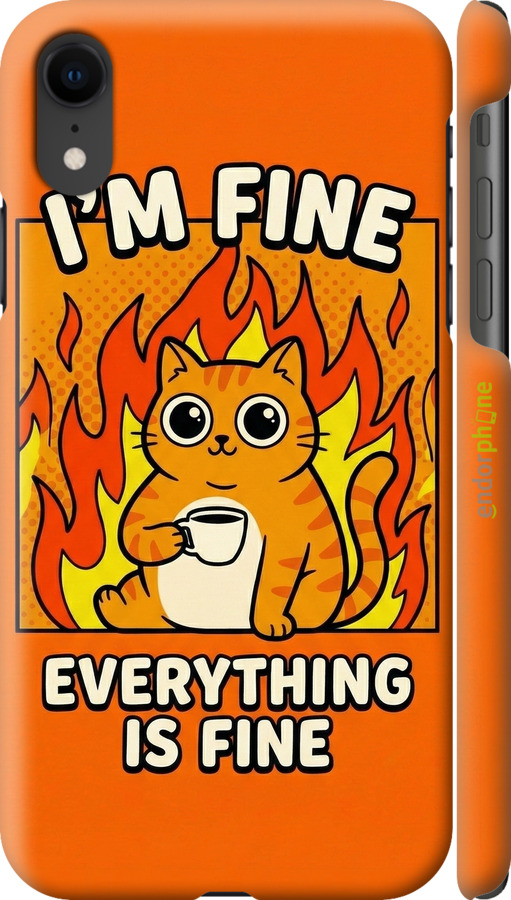 3D пластиковый глянцевый чехол Funny Cat для Apple iPhone XR - 6786c-1560 изображение 