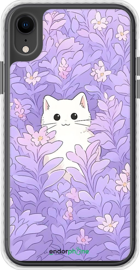 Чехол Bumper чехол Котик в цветах для Apple iPhone XR - 6390pc-1560 изображение 