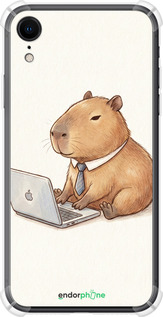 Силіконовий протиударний с посиленими кутами чехол Funny Capybara CEO Working для Apple iPhone XR - 6777sp-1560 изображение 