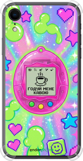 Силіконовий протиударний с посиленими кутами чохол 'Y2K Aesthetic Retro Pet: Годуй мене кавою' для iPhone XR зображення 3