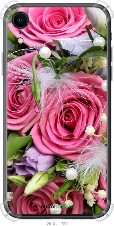 

Силіконовий протиударний с посиленими кутами чохол "Ніжність" для iPhone XR, Рожевий