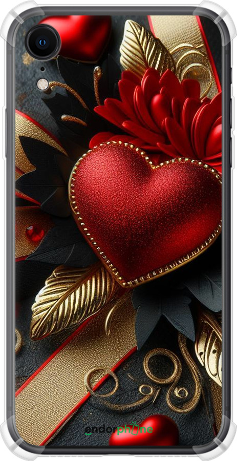 Силіконовий протиударний с посиленими кутами чехол Сердечки v2 для Apple iPhone XR - 5832sp-1560 изображение 