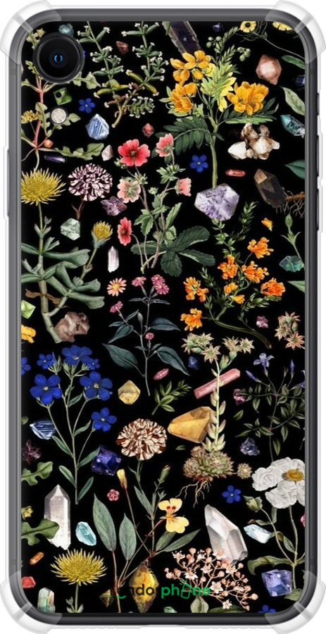 Силикон с усиленными углами чехол С цветами для Apple iPhone XR - 6422sp-1560 изображение 
