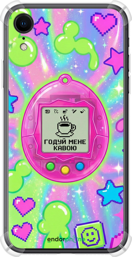 Силіконовий протиударний с посиленими кутами чехол Y2K Aesthetic Retro Pet: Годуй мене кавою для Apple iPhone XR - 6784sp-1560 изображение 