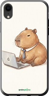 2D пластиковый чехол 'Funny Capybara CEO Working' для iPhone XR изображение 2