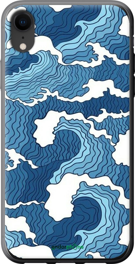 2D пластиковий чехол Абстрактний малюнок морських хвиль для Apple iPhone XR - 6538t-1560 изображение 