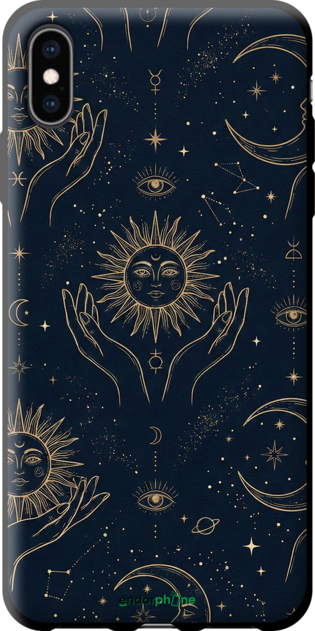 TPU чехол Celestial Harmony: Sun & Moon Gold Mystic Pattern для Apple iPhone XS Max - 6778b-1557 изображение 