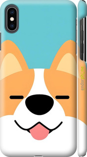 3D пластиковый глянцевый чехол Корги для Apple iPhone XS Max - 6280c-1557 изображение 