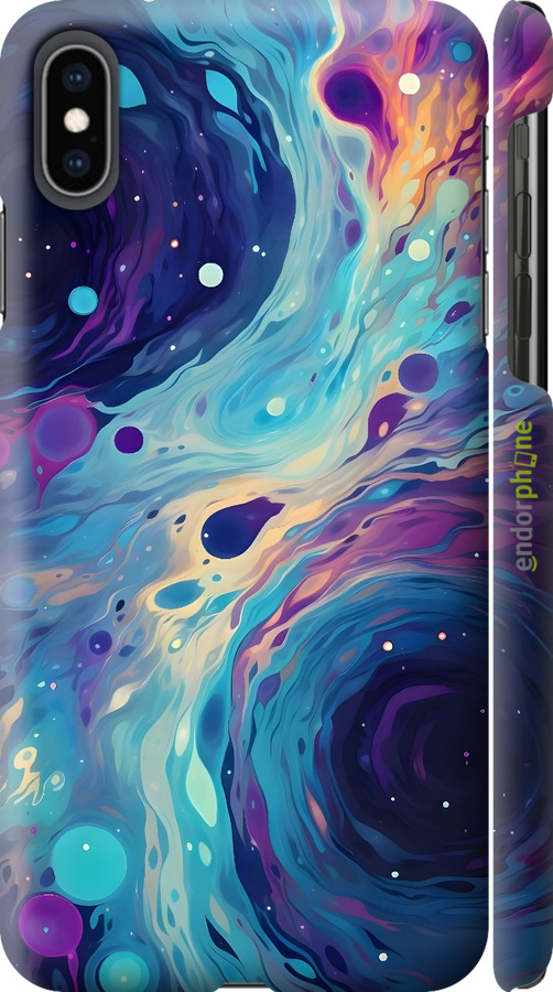 3D пластиковый глянцевый чехол Арт акварель для Apple iPhone XS Max - 6329c-1557 изображение 