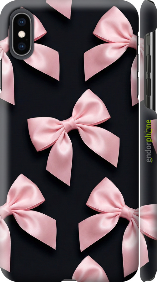 3D пластиковый глянцевый чехол Coquette Ribbons Dark Coquette для Apple iPhone XS Max - 6767c-1557 изображение 