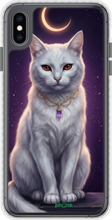 Чехол Bumper чехол Mystic White Cat Gothic Dark Purple Gold для Apple iPhone XS Max - 6805pc-1557 изображение 