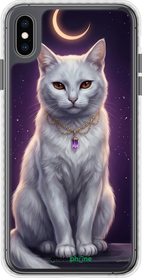 Чехол Bumper чехол Mystic White Cat Gothic Dark Purple Gold для Apple iPhone XS Max - 6805pc-1557 изображение 