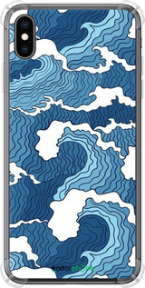 Силикон с усиленными углами чехол Абстрактный рисунок морских волн для Apple iPhone XS Max - 6538sp-1557 изображение 