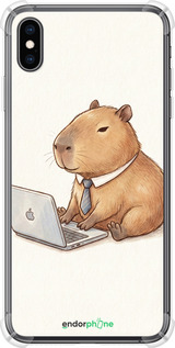 Силіконовий протиударний с посиленими кутами чехол Funny Capybara CEO Working для Apple iPhone XS Max - 6777sp-1557 изображение 