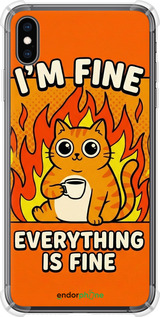 Силикон с усиленными углами чехол 'Funny Cat' для iPhone XS Max изображение 5