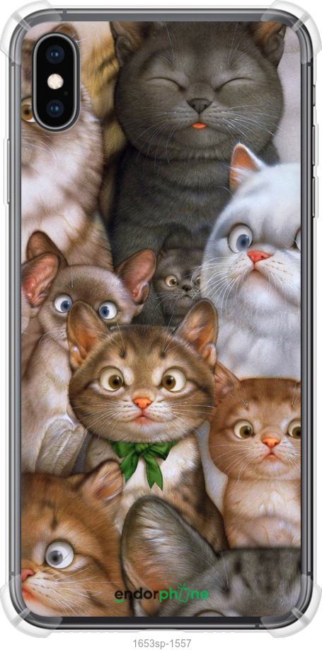 

Силіконовий протиударний с посиленими кутами чохол "Коти" для iPhone XS Max