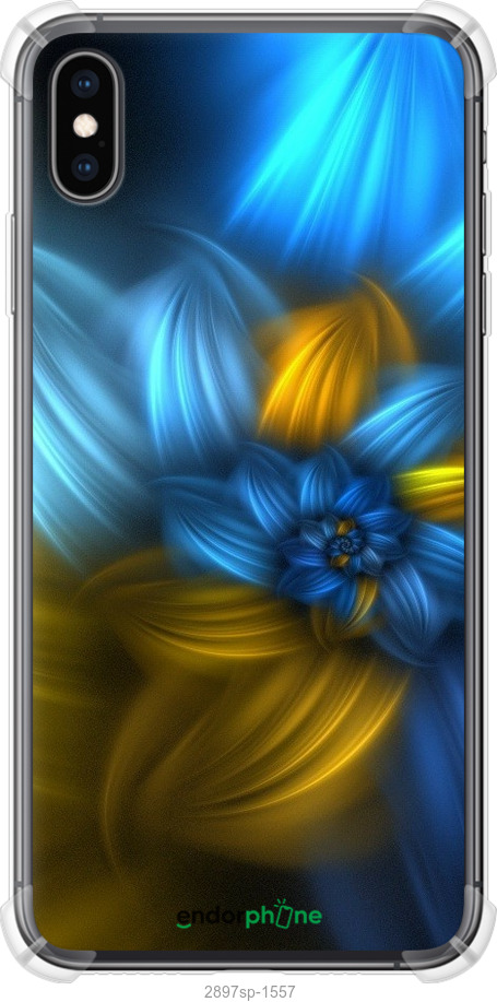 

Силіконовий протиударний с посиленими кутами чохол "Візерунок 46" для iPhone XS Max, Синій