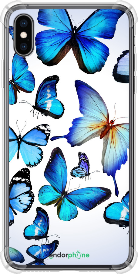 Силикон с усиленными углами чехол Бабочки для Apple iPhone XS Max - 6023sp-1557 изображение 