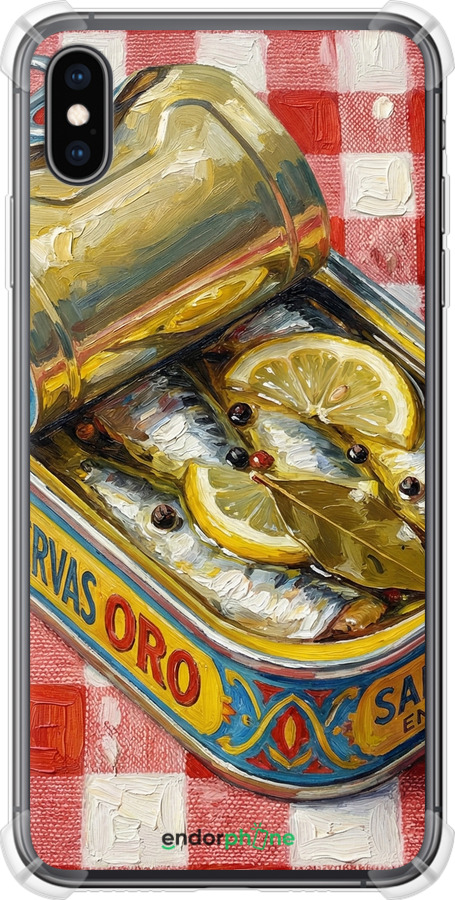 Силикон с усиленными углами чехол Vintage Sardine Tin Phone для Apple iPhone XS Max - 6772sp-1557 изображение 