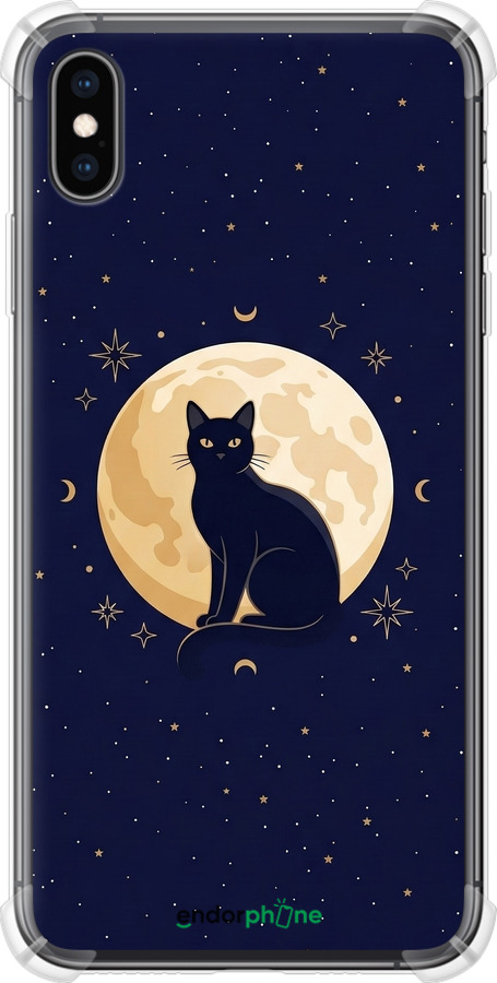 Силикон с усиленными углами чехол Cute Cat Celestial/Witchy для Apple iPhone XS Max - 6787sp-1557 изображение 