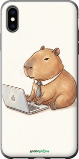 2D пластиковий чехол Funny Capybara CEO Working для Apple iPhone XS Max - 6777t-1557 изображение 