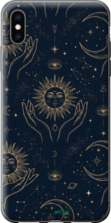 2D пластиковий чехол Celestial Harmony: Sun & Moon Gold Mystic Pattern для Apple iPhone XS Max - 6778t-1557 изображение 