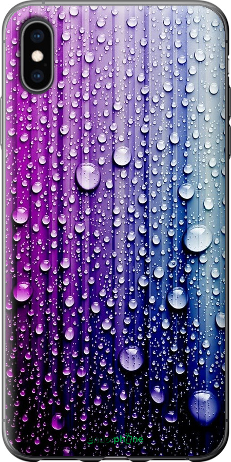 

2D пластиковий чохол "Краплини води" для iPhone XS Max, Синій