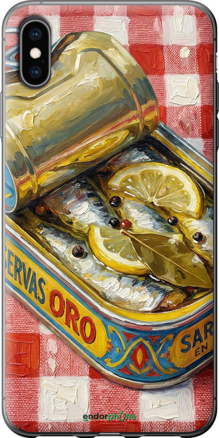 2D пластиковий чехол Vintage Sardine Tin Phone для Apple iPhone XS Max - 6772t-1557 изображение 