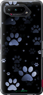 Силиконовый чехол С синими отпечатками лап для Asus ROG Phone 5 - 6441u-2530 изображение 