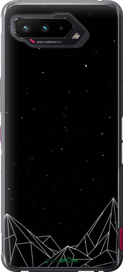 Силиконовый чехол Черно белые абстрактные горы для Asus ROG Phone 5 - 6437u-2530 изображение 