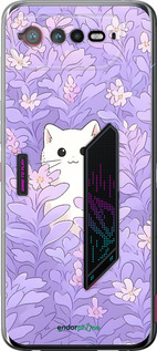 Силиконовый чехол Котик в цветах для Asus Rog Phone 6 - 6390u-3401 изображение 